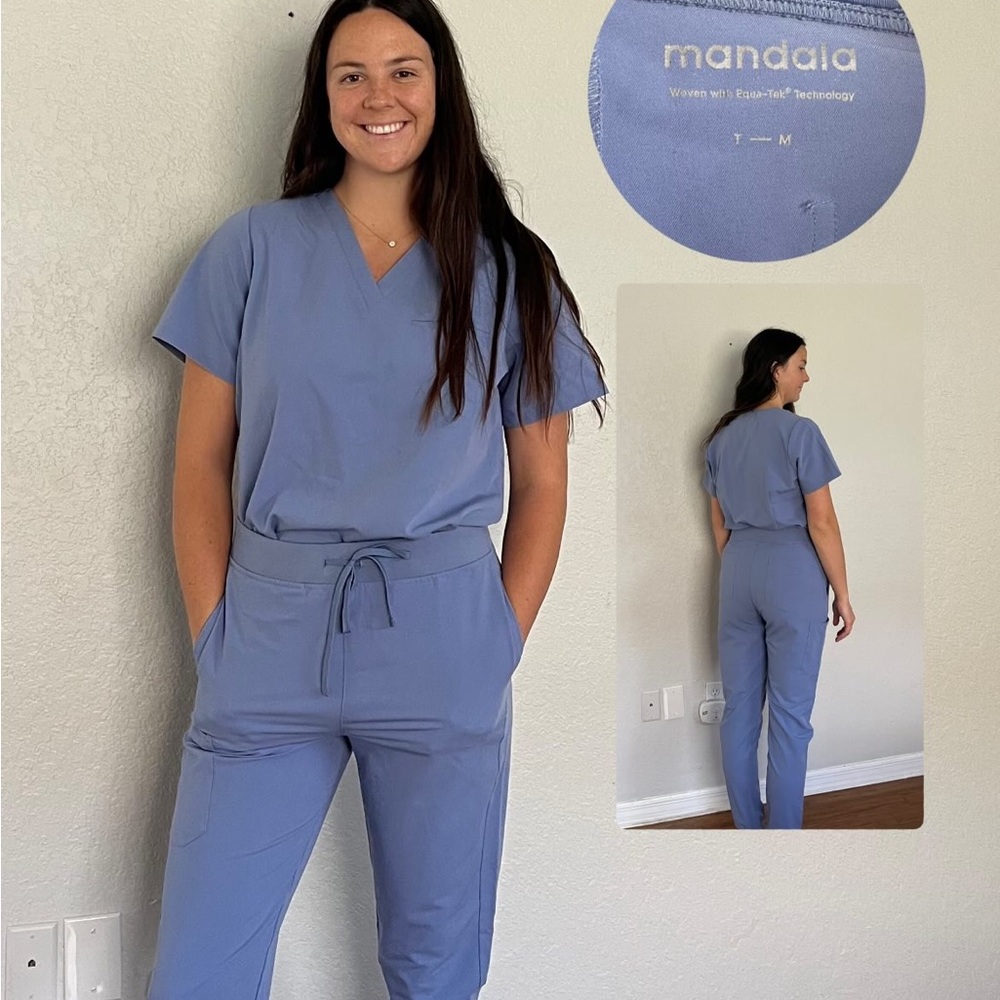 Mandala Blue Scrub Set